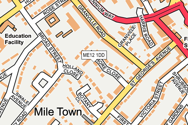 ME12 1DD map - OS OpenMap – Local (Ordnance Survey)