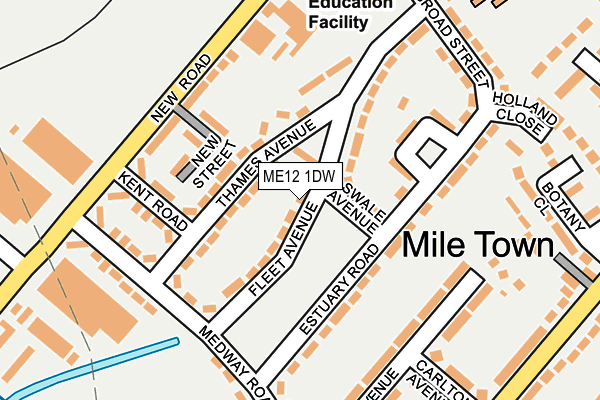 ME12 1DW map - OS OpenMap – Local (Ordnance Survey)