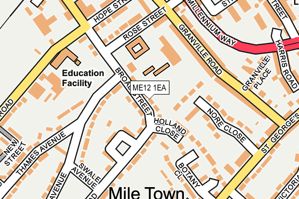 ME12 1EA map - OS OpenMap – Local (Ordnance Survey)