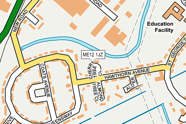 ME12 1JZ map - OS OpenMap – Local (Ordnance Survey)