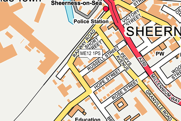 ME12 1PS map - OS OpenMap – Local (Ordnance Survey)