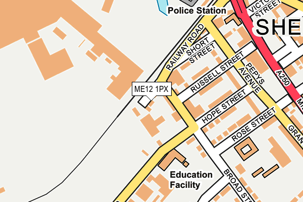ME12 1PX map - OS OpenMap – Local (Ordnance Survey)