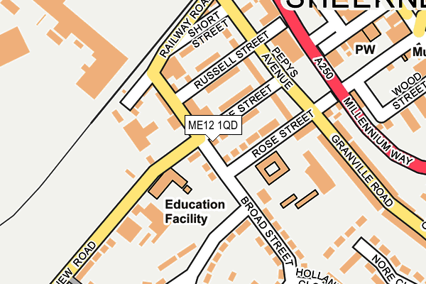 ME12 1QD map - OS OpenMap – Local (Ordnance Survey)