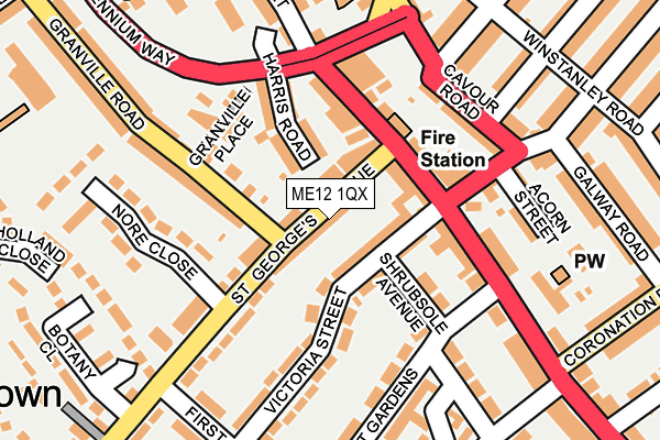 ME12 1QX map - OS OpenMap – Local (Ordnance Survey)