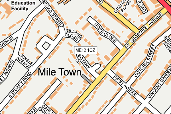 ME12 1QZ map - OS OpenMap – Local (Ordnance Survey)