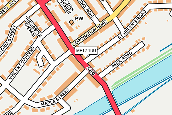 ME12 1UU map - OS OpenMap – Local (Ordnance Survey)