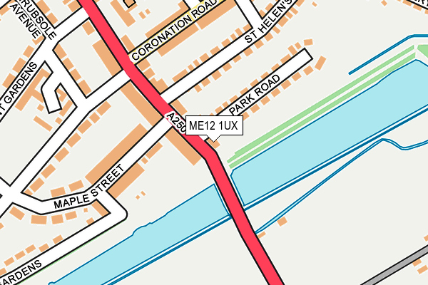 ME12 1UX map - OS OpenMap – Local (Ordnance Survey)