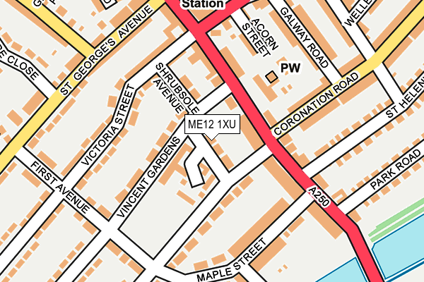 ME12 1XU map - OS OpenMap – Local (Ordnance Survey)