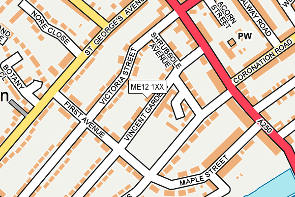 ME12 1XX map - OS OpenMap – Local (Ordnance Survey)