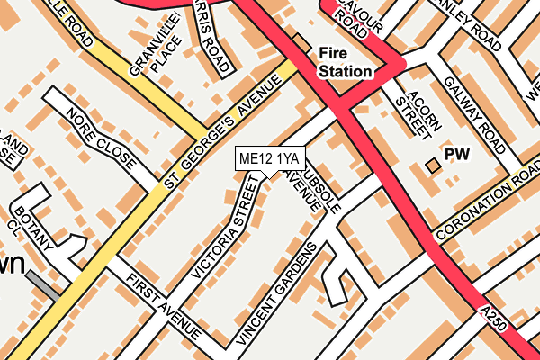 ME12 1YA map - OS OpenMap – Local (Ordnance Survey)