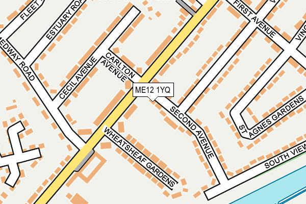 ME12 1YQ map - OS OpenMap – Local (Ordnance Survey)