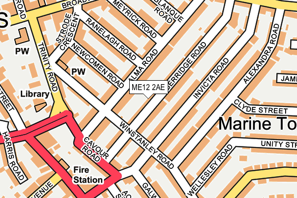 ME12 2AE map - OS OpenMap – Local (Ordnance Survey)