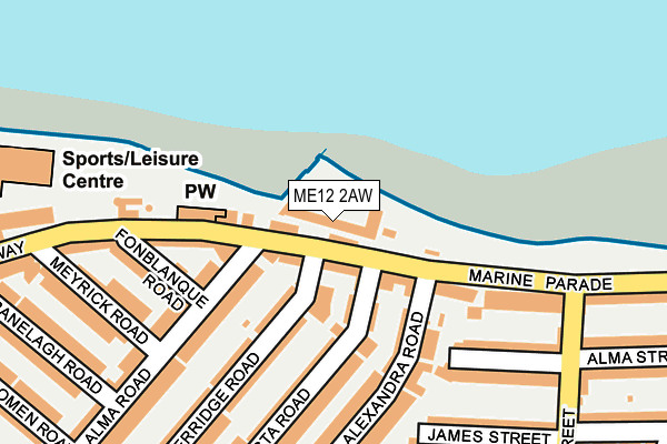 ME12 2AW map - OS OpenMap – Local (Ordnance Survey)