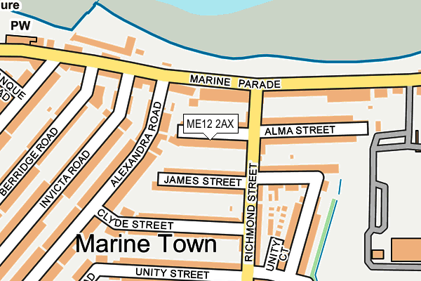 ME12 2AX map - OS OpenMap – Local (Ordnance Survey)