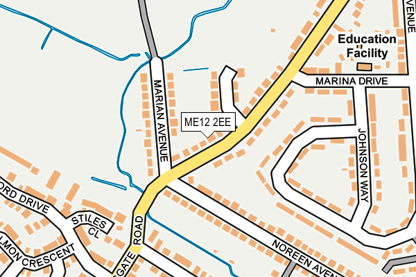ME12 2EE map - OS OpenMap – Local (Ordnance Survey)
