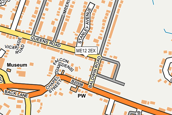 ME12 2EX map - OS OpenMap – Local (Ordnance Survey)