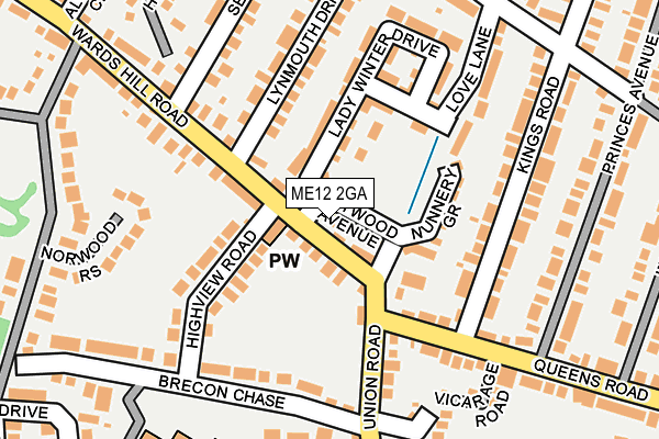 ME12 2GA map - OS OpenMap – Local (Ordnance Survey)