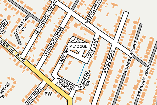 ME12 2GE map - OS OpenMap – Local (Ordnance Survey)