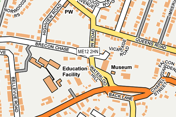 ME12 2HN map - OS OpenMap – Local (Ordnance Survey)