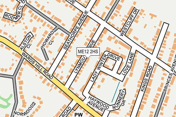 ME12 2HS map - OS OpenMap – Local (Ordnance Survey)