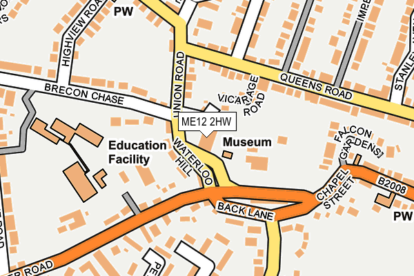 ME12 2HW map - OS OpenMap – Local (Ordnance Survey)