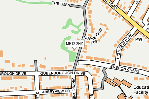 ME12 2HZ map - OS OpenMap – Local (Ordnance Survey)