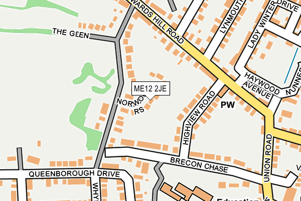 ME12 2JE map - OS OpenMap – Local (Ordnance Survey)