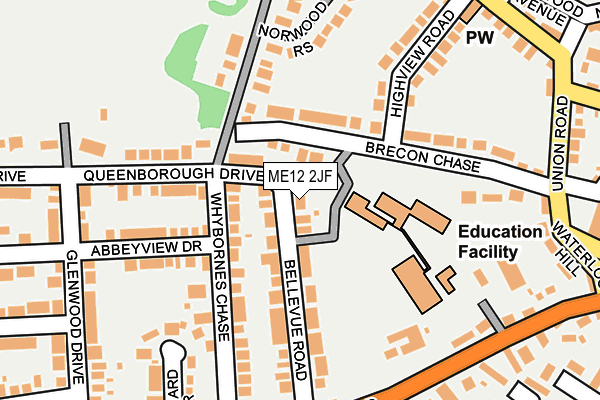 ME12 2JF map - OS OpenMap – Local (Ordnance Survey)