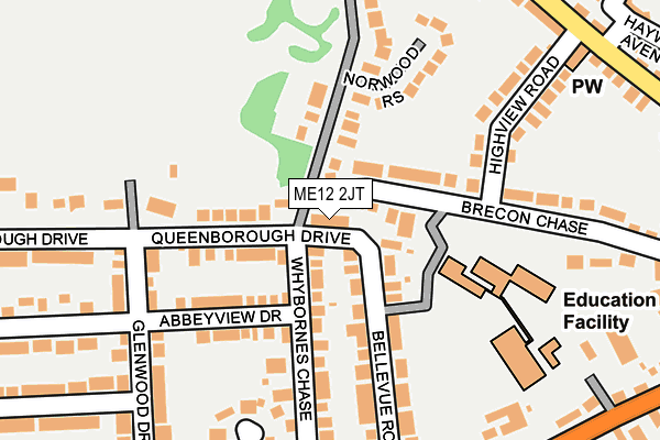 ME12 2JT map - OS OpenMap – Local (Ordnance Survey)
