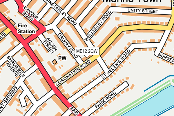 ME12 2QW map - OS OpenMap – Local (Ordnance Survey)