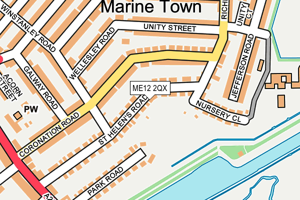 ME12 2QX map - OS OpenMap – Local (Ordnance Survey)
