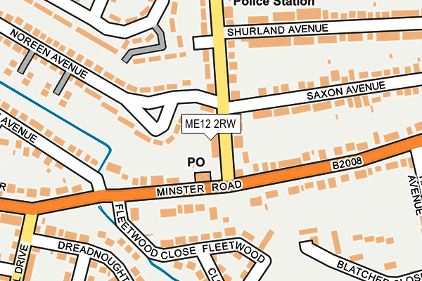 ME12 2RW map - OS OpenMap – Local (Ordnance Survey)