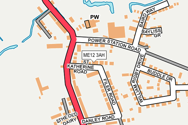 ME12 3AH map - OS OpenMap – Local (Ordnance Survey)