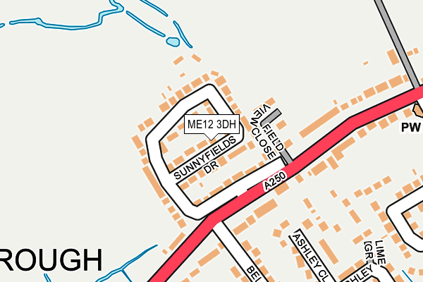 ME12 3DH map - OS OpenMap – Local (Ordnance Survey)