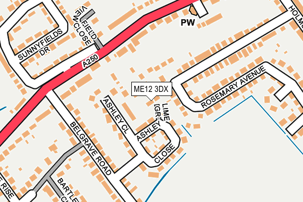 ME12 3DX map - OS OpenMap – Local (Ordnance Survey)