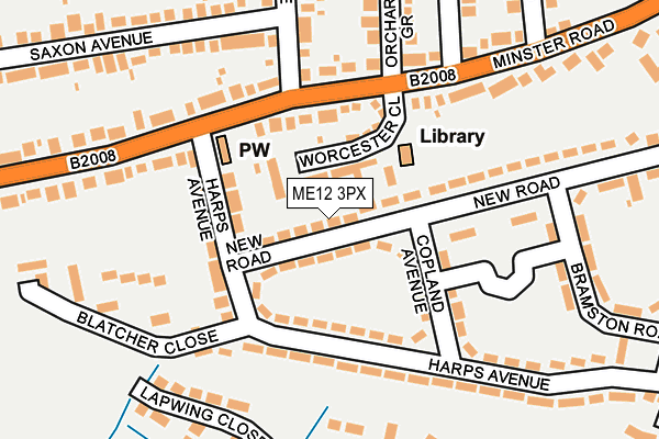ME12 3PX map - OS OpenMap – Local (Ordnance Survey)