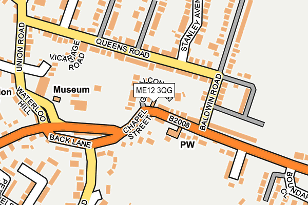ME12 3QG map - OS OpenMap – Local (Ordnance Survey)