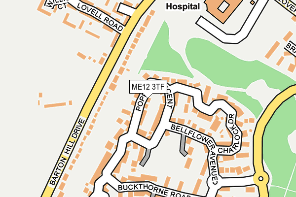 ME12 3TF map - OS OpenMap – Local (Ordnance Survey)