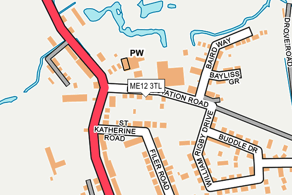 ME12 3TL map - OS OpenMap – Local (Ordnance Survey)