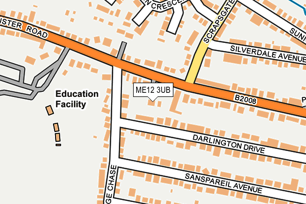 ME12 3UB map - OS OpenMap – Local (Ordnance Survey)
