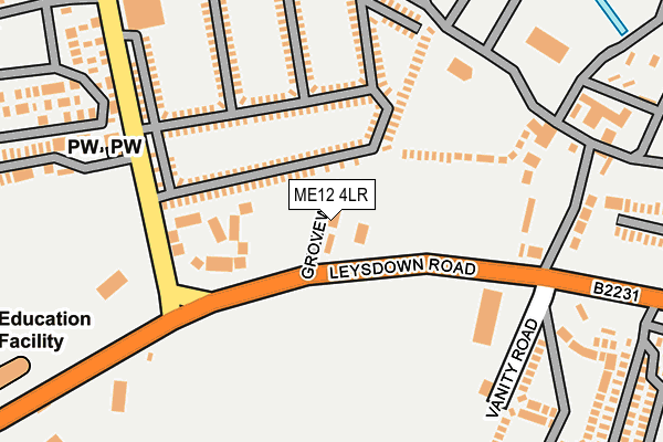 ME12 4LR map - OS OpenMap – Local (Ordnance Survey)