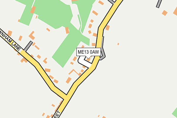 ME13 0AW map - OS OpenMap – Local (Ordnance Survey)