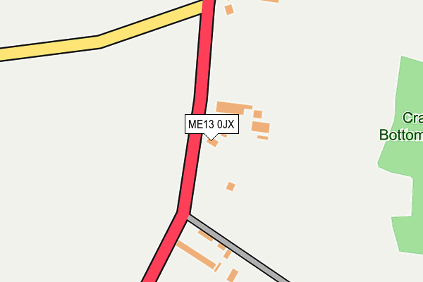 ME13 0JX map - OS OpenMap – Local (Ordnance Survey)