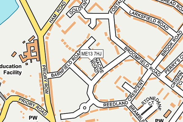 ME13 7HJ map - OS OpenMap – Local (Ordnance Survey)