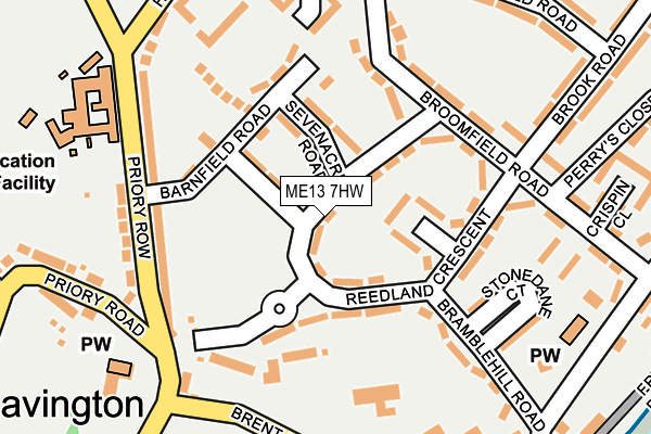 ME13 7HW map - OS OpenMap – Local (Ordnance Survey)