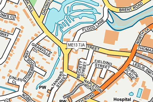 ME13 7JA map - OS OpenMap – Local (Ordnance Survey)