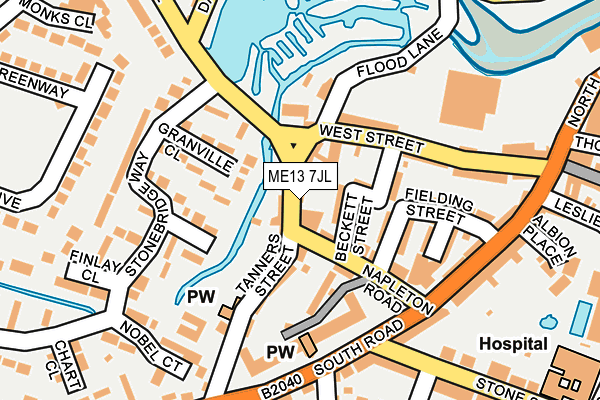 ME13 7JL map - OS OpenMap – Local (Ordnance Survey)