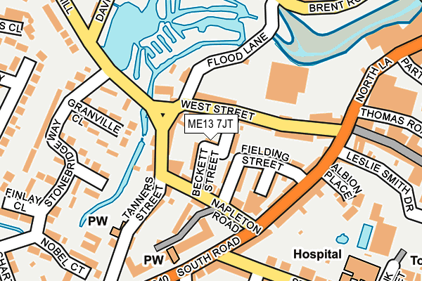 ME13 7JT map - OS OpenMap – Local (Ordnance Survey)