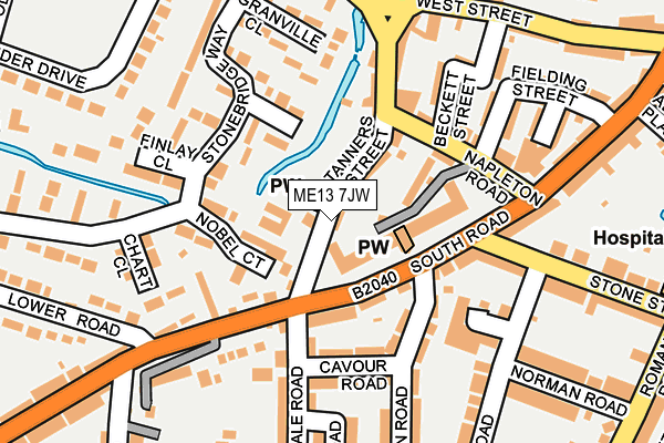 ME13 7JW map - OS OpenMap – Local (Ordnance Survey)