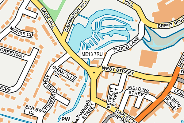 ME13 7RU map - OS OpenMap – Local (Ordnance Survey)